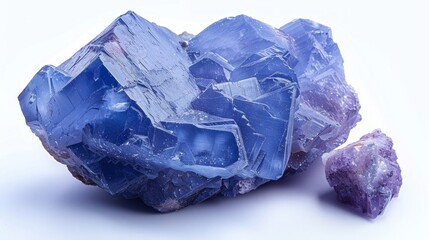 Benitoite Gemstone on White Background Generative AI