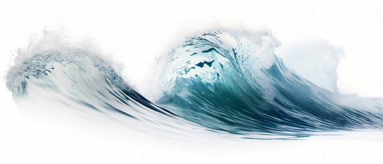 Fototapeta na wymiar An ocean wave isolated on white background