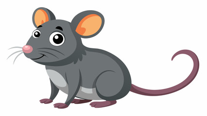 cute rat cartoon on white background