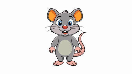 cute rat cartoon on white background