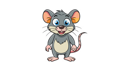 cute rat cartoon on white background