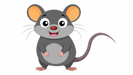 cute rat cartoon on white background