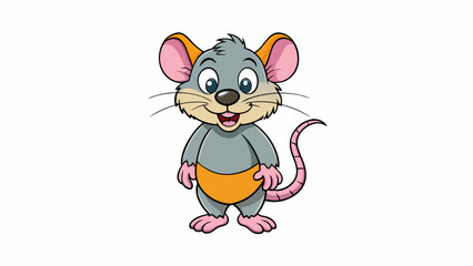 cute rat cartoon on white background