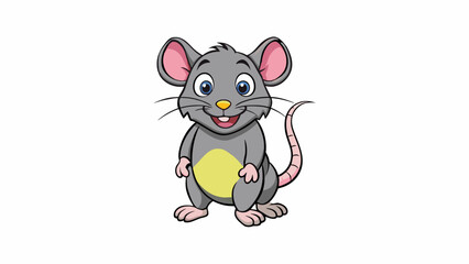 Obraz premium cute rat cartoon on white background