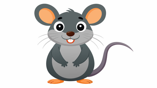 cute rat cartoon on white background