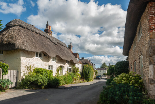Thatched roofs houses in Amberley, East Sussex.