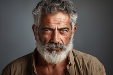Obraz premium Portrait of a wise elderly latin man with a gray beard