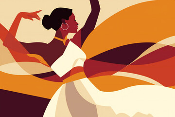 silhouette of a dancing girl, international dance day, Poster, Design, dancer