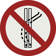 PROHIBITION SIGN PICTOGRAM, DO NOT LEAVE THE TOW-TRACK ISO 7010 – P037,  PNG