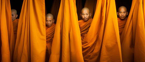 background Cloth of Buddhist monks - obrazy, fototapety, plakaty