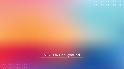 Smooth and blurry colorful gradient mesh background. Modern bright rainbow colors. Easy editable soft colored vector banner template. Premium quality