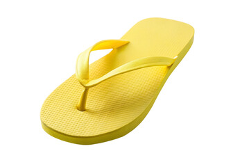 Fototapeta premium Yellow flip flops isolated on a transparent background.