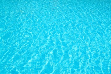 Tranquil Blue Waters with Ripples, Splash, and Bubbles. Refreshing Summer Background for Cosmetic...
