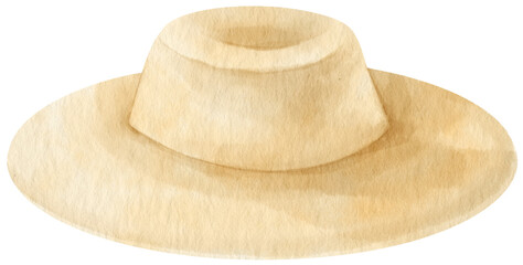 Hat watercolor illustration for fashion outfit item