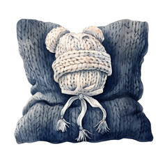 a cute pillow for a baby clipart , watercolor сreated with Generative Ai