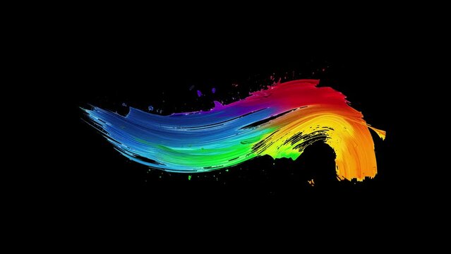 Sweeping Rainbow Paint Stroke