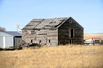old barn in the field