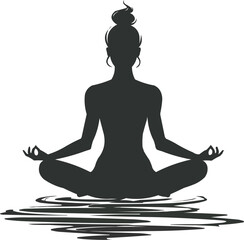 Silent Reflections: Seated Meditation Pose Logo