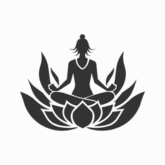 Lotus of Meditation: Emblematic Pose Logo