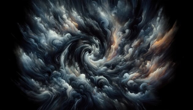 Swirling Vortex of Clouds and Light in Dramatic Painting