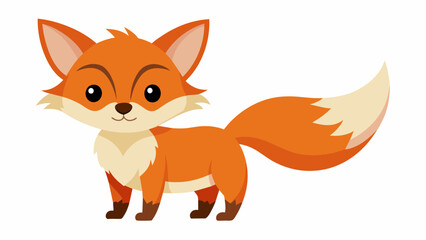 Obraz premium cute fox cartoon on white background