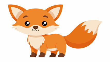 Obraz premium cute fox cartoon on white background