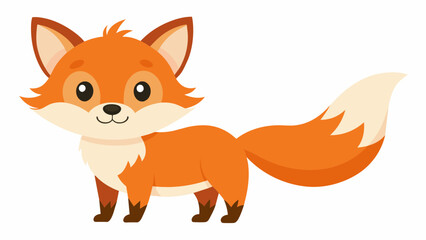 Obraz premium cute fox cartoon on white background