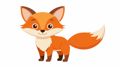 Obraz premium cute fox cartoon on white background