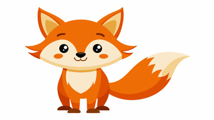 cute fox cartoon on white background