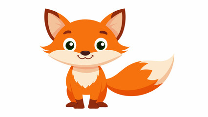 Obraz premium cute fox cartoon on white background