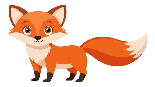cute fox cartoon on white background