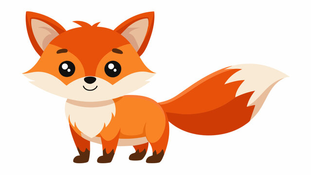 cute fox cartoon on white background
