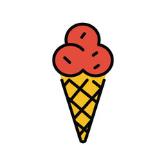 ice cream icon with white background vector stock illustration