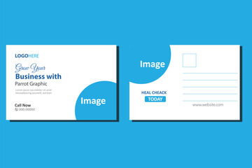 Corporate postcard template premium vector