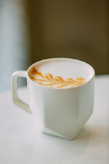 cup of coffee with a pattern