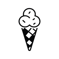 ice cream icon with white background vector stock illustration
