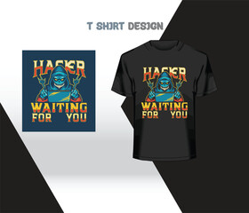 free vector hacker t shirt design.