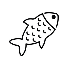 fish icon with white background vector stock illustration