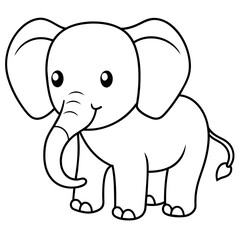 Outlined  baby  Elephant