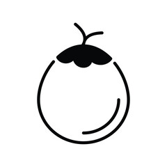 coconut icon with white background vector stock illustration