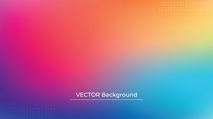 Smooth and blurry colorful gradient mesh background. Modern bright rainbow colors. Easy editable soft colored vector banner template. Premium quality