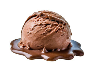 Schoko Eiskugel eiscreme isoliert auf wei&szlig;en Hintergrund, Freisteller
