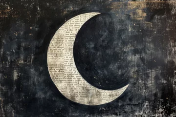 Fotobehang The moon created from the text of nursery rhymes about night-time © SaroStock