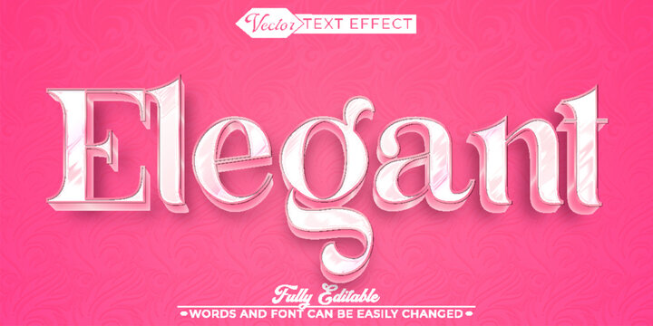 Shiny Pink Elegant Vector Editable Text Effect Template