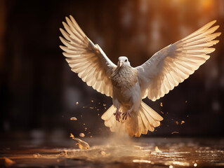 New Testament Holy Spirit. Jesus Christ. Communion, baptism. Christian religious. Sermon. Dove of peace. Lord God and faith.