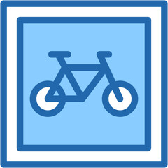 Bike Lane, Traffic Sign, Cycling, Route, Circulation, Transportation Icon
