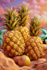 Couple of Pineapples Stacked