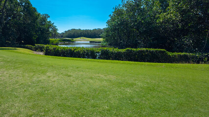 View of a beautiful golf course in Florida in the United States
