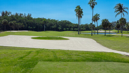View of a beautiful golf course in Florida in the United States