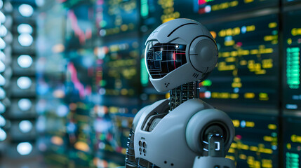 Setting plans and strategies using AI or artificial intelligence to help in doing business and investing for humans, analysis or research data and information and risk management
